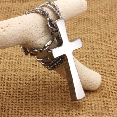 Dije Cruz de Tungsteno Dorado Brillo Jesús - Image 8