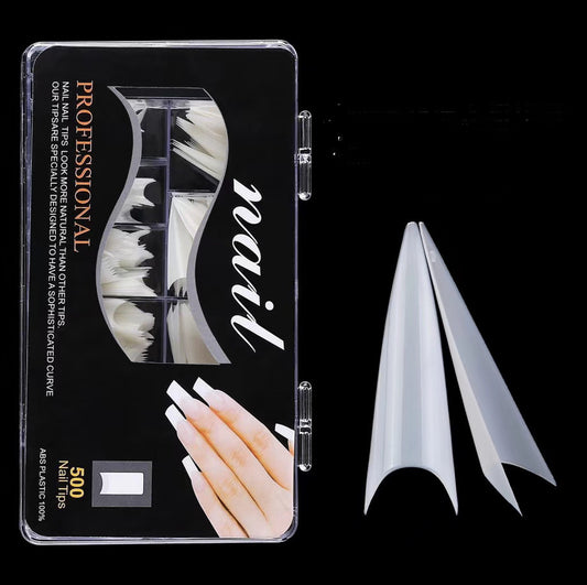 Uñas Postizas Francesas Puntiagudas - Juego de 100 y 500 Piezas Transparentes - Image 2