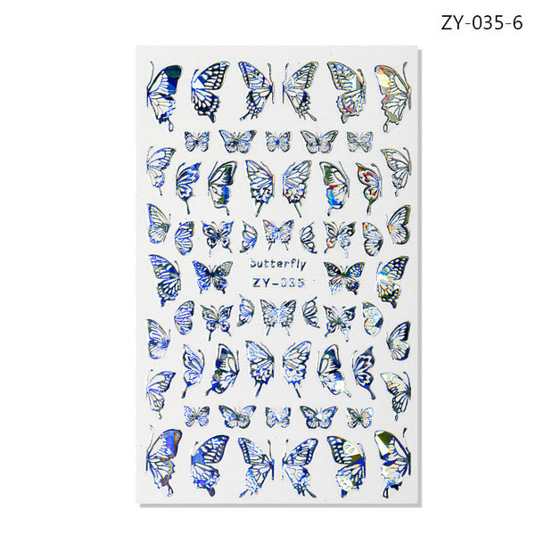 Calcomanías de Uñas Efecto Mariposa con Brillo Láser - Image 5
