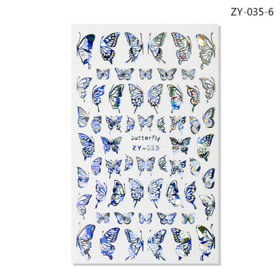 Calcomanías de Uñas Efecto Mariposa con Brillo Láser - Image 5