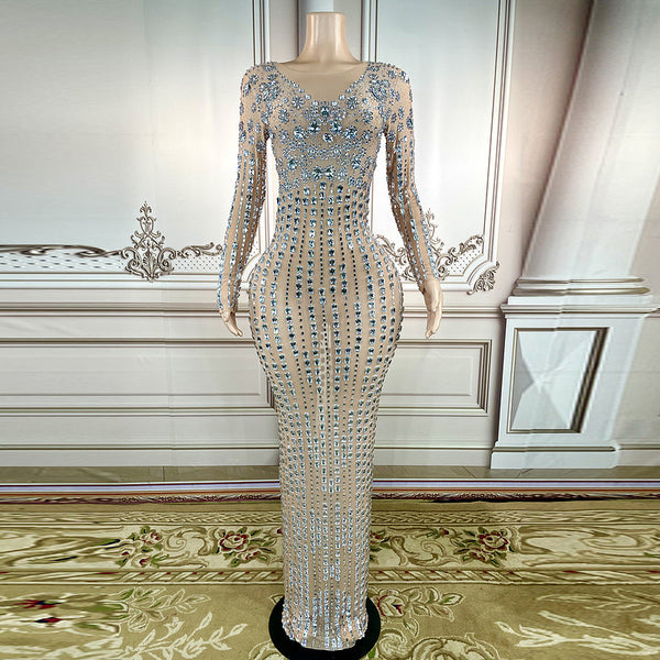 Vestido Brillante con Detalles de Diamante
