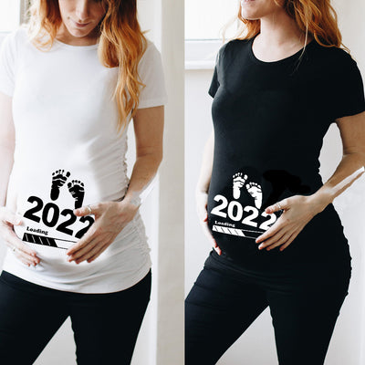 Vestido Premamá Suelto con Estampado y Manga Corta