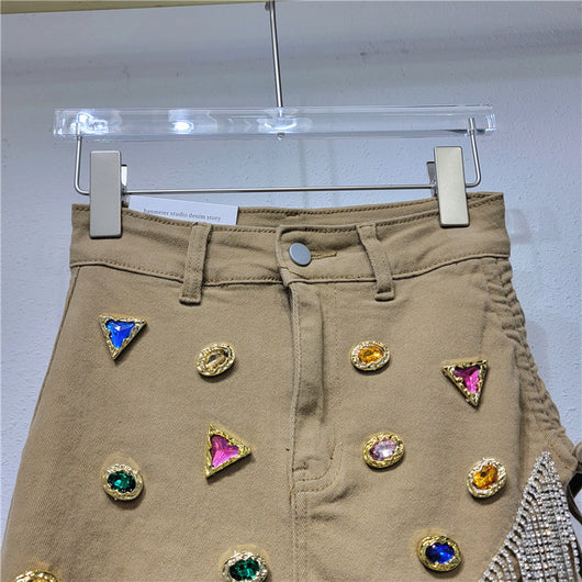 Falda Vaquera Corta Irregular A-línea para Mujer - Image 5