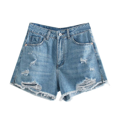 Shorts de Mezclilla Rotos Cintura Alta para Mujer - Image 9