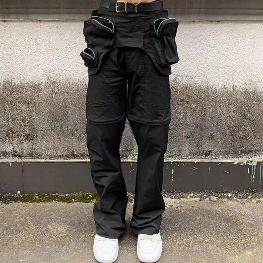 Pantalones Cargo Desmontables con Micro-cierre y Múltiples Bolsillos