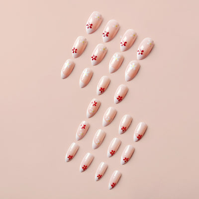 Parches de Uñas Nude Delicado - Diseño Floral Fingertip - Image 12