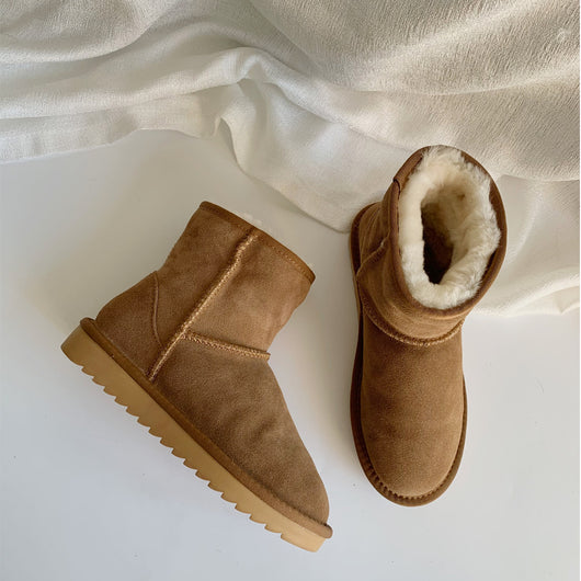 Botas de Nieve para Mujer con Plataforma de Cuero y Forro Polar - Image 9