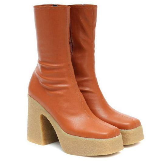 Botas Largas Estilo Británico Tacón Alto Talla Grande - Image 11