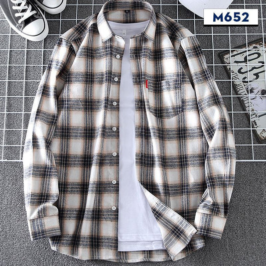 Camisa de Cuadros Casual Delgada para Hombre Primavera-Otoño - Image 5