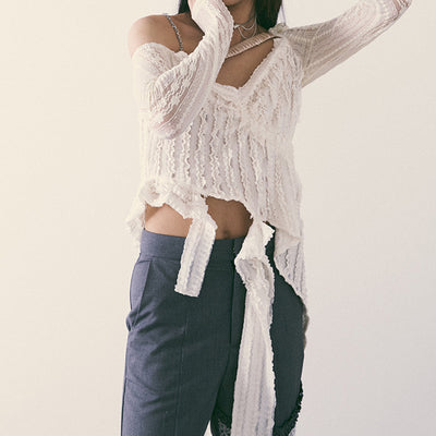 Blusa Asimétrica de Encaje para Mujer - Diseño Primavera - Image 9