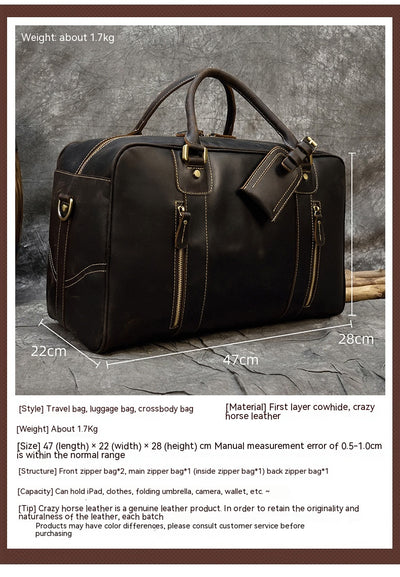 Bolso de Mano Grande en Cuero Genuino para Hombre - Image 18