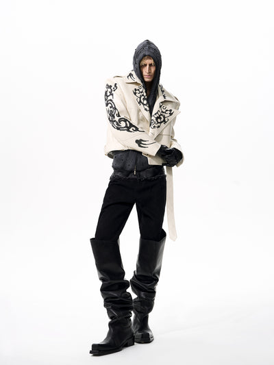 Chaqueta de Cuero PU Corta con Lentejuelas para Hombre - Estilo Elegante - Image 10