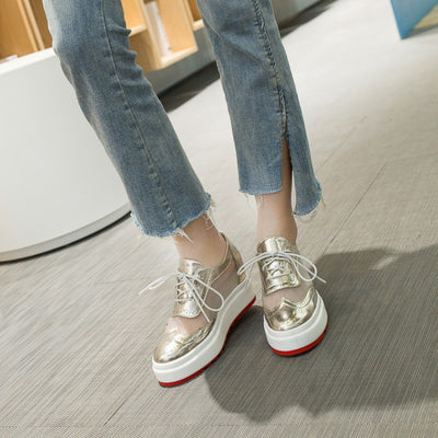 Zapatos Plataforma con Lentejuelas y Cordones - Image 3