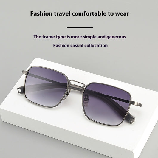 Gafas de Titanio Puro con Diseño Cuadrado Doble Varilla para Miopía Hombre - Image 3
