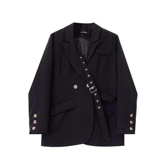 Blazer Mujer Negro Diseño Exclusivo Encaje Casual Oversize