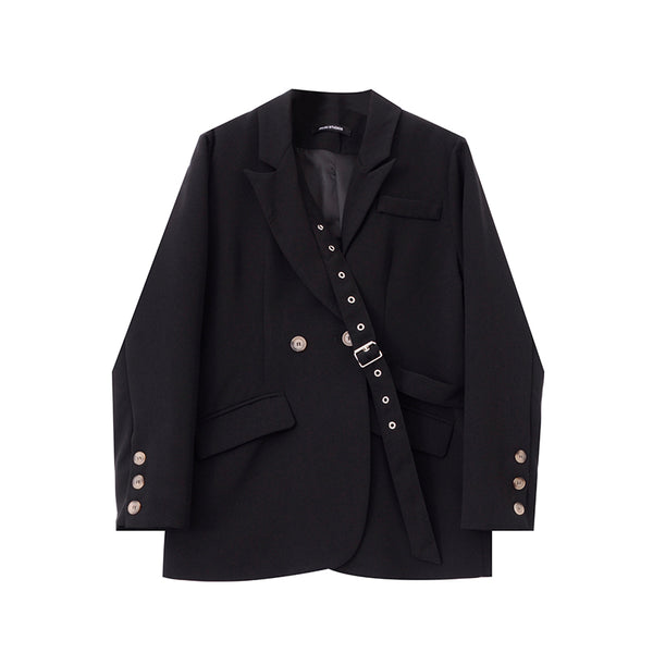Blazer Mujer Negro Diseño Exclusivo Encaje Casual Oversize