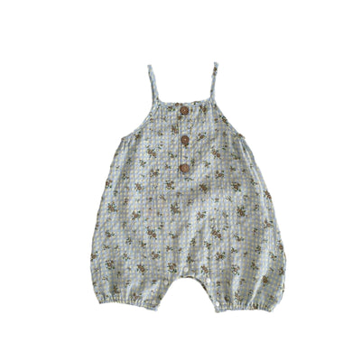 Pantalones de Trabajo con Tirantes Estampado Cuadros y Flores - Image 5