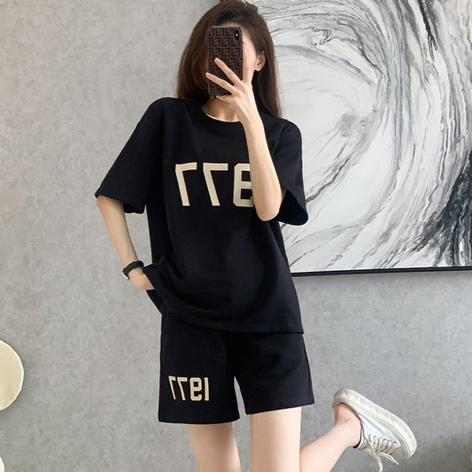 Conjunto Deportivo Mujer Shorts y Blusa Suelta - Traje Casual Cómodo Dos Piezas