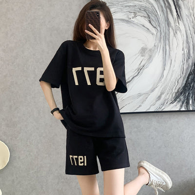 Conjunto Deportivo Mujer Shorts y Blusa Suelta - Traje Casual Cómodo Dos Piezas