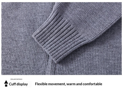 Chaqueta Térmica Tejida para Hombre con Cuello Mock y Mangas Largas - Image 20
