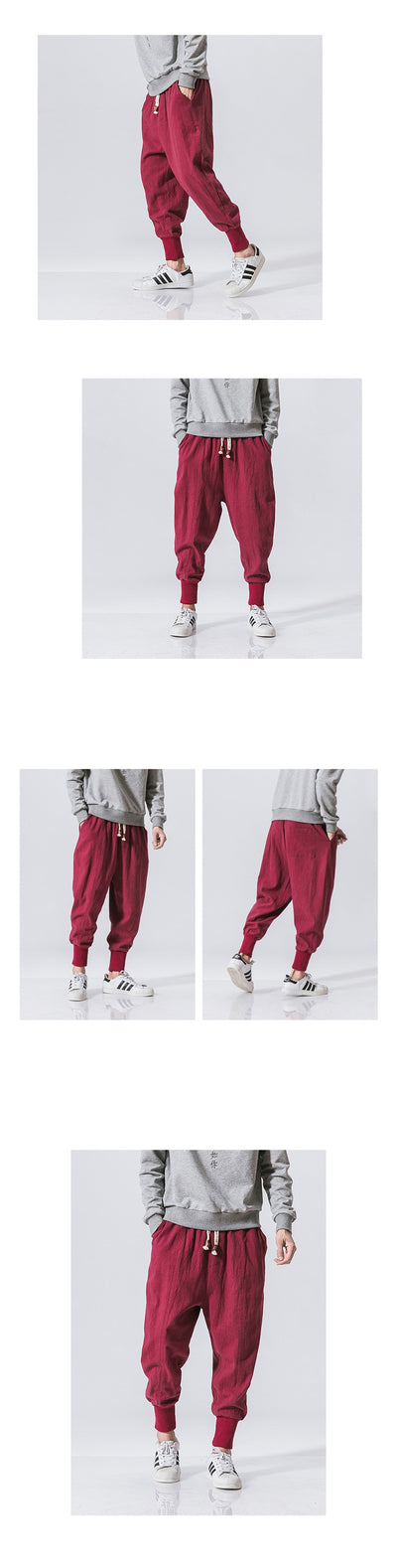 Pantalones Hip Hop de Algodón y Lino para Hombre - Estilo Urbano Moderno - Image 10