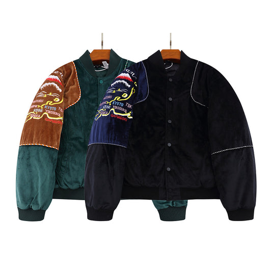 Chaqueta de Béisbol Terciopelo Bordado - Abrigo de Algodón Premium - Image 8