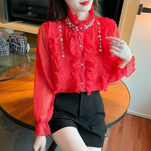 Blusa de Gasa Elegante con Borde Texturizado - Diseño Puro y Sofisticado - Image 4