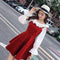 Vestido Chaleco Rojo de Terciopelo Ajustado y Elegante