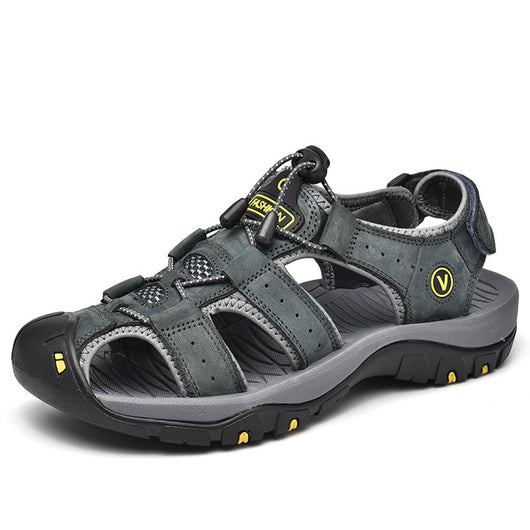 Sandalias Deportivas de Cuero para Hombre - Comodidad y Estilo Casual - Image 10