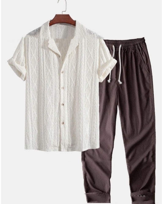 Traje Holgado de Manga Corta para Hombre - Image 4