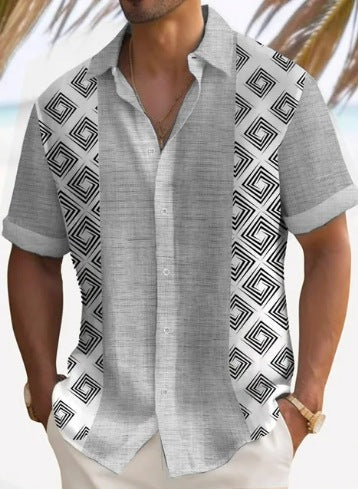 Camisa de Rayas para Hombre - Manga Corta Estilo Playa - Image 13