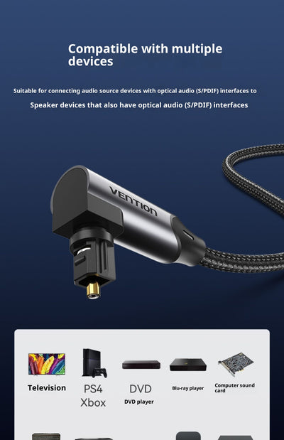 Cable de Audio Óptico Digital con Codo de 90° para TV y Barra de Sonido - Image 14