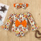 Conjunto de Romper con Mangas Acampanadas y Estampado Floral para Niñas