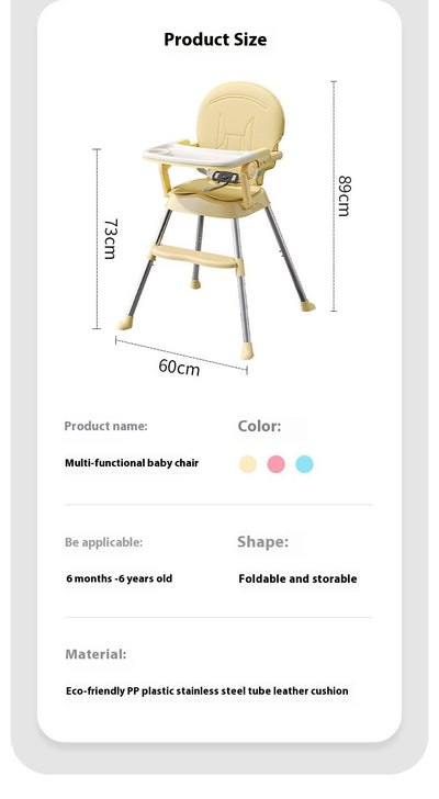 Silla de Comer Multifuncional Plegable para Niños - Image 24