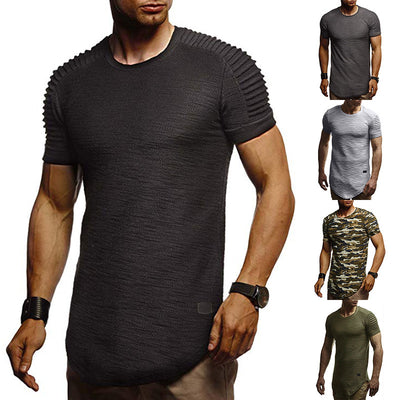 Camiseta Manga Corta con Pliegues Asimétricos en Hombros - Image 11