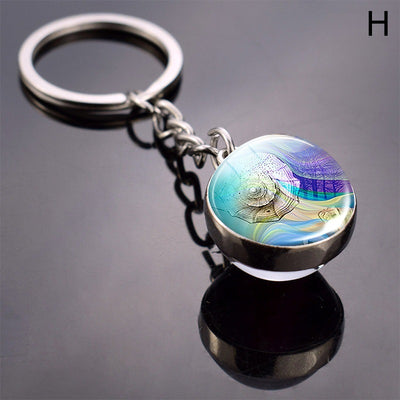 Llavero Esfera de Vidrio con Tortuga y Estrella de Mar - Diseño Divertido - Image 10