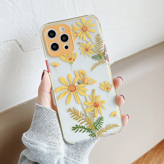 Funda Protectora Apple con Diseño Floral - Carcasa Resistente a Caídas