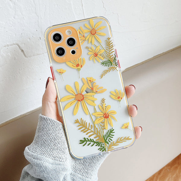 Funda Protectora Apple con Diseño Floral - Carcasa Resistente a Caídas