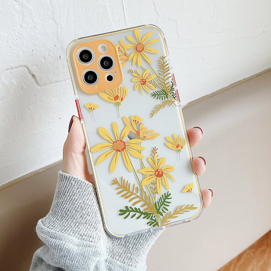 Funda Protectora Apple con Diseño Floral - Carcasa Resistente a Caídas