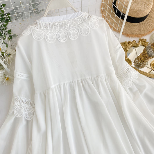 Blusa de Encaje Calado en Gasa - Image 24