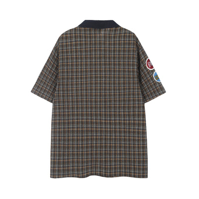 Camiseta Retro Cuadros Colorblock con Solapa - Image 5