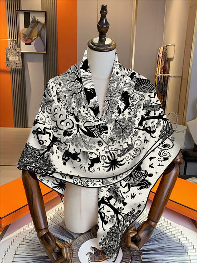 Chal Cálido de Peluche Estampado Selva para Mujer - Image 15
