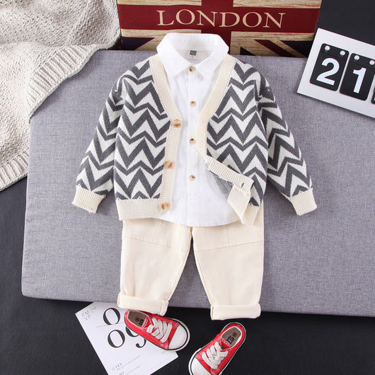 Cardigan con Solapa Estilo Onda para Niños y Niñas - Image 9