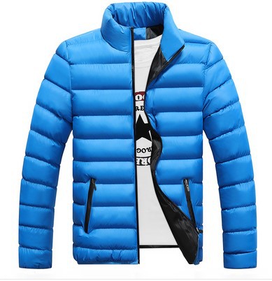 Abrigo de invierno acolchado con cuello de pie para hombre - Image 6