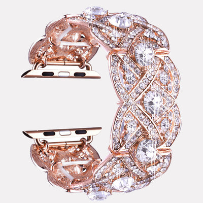 Correa de Reloj Metal Flor de Cuatro Pétalos con Diamantes - Image 7
