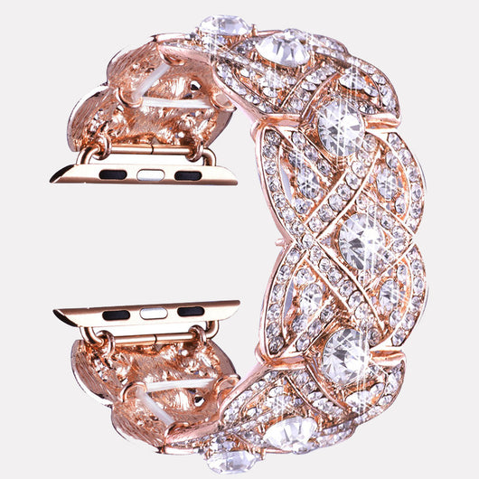 Correa de Reloj Metal Flor de Cuatro Pétalos con Diamantes - Image 7