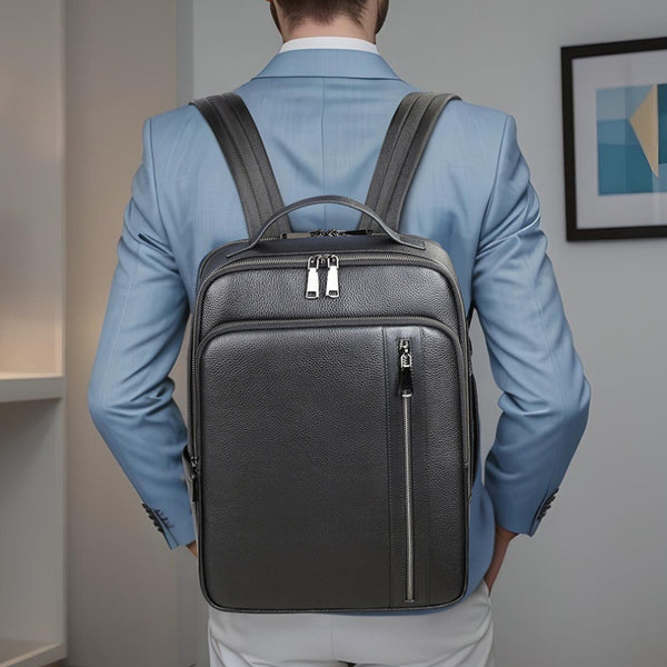Mochila de Cuero para Hombre - Gran Capacidad Multifuncional