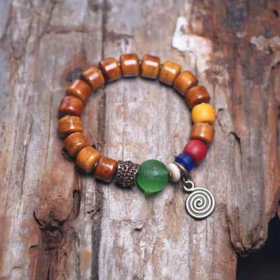 Pulsera Étnica Retro de Hueso de Res Ahumado - Image 9