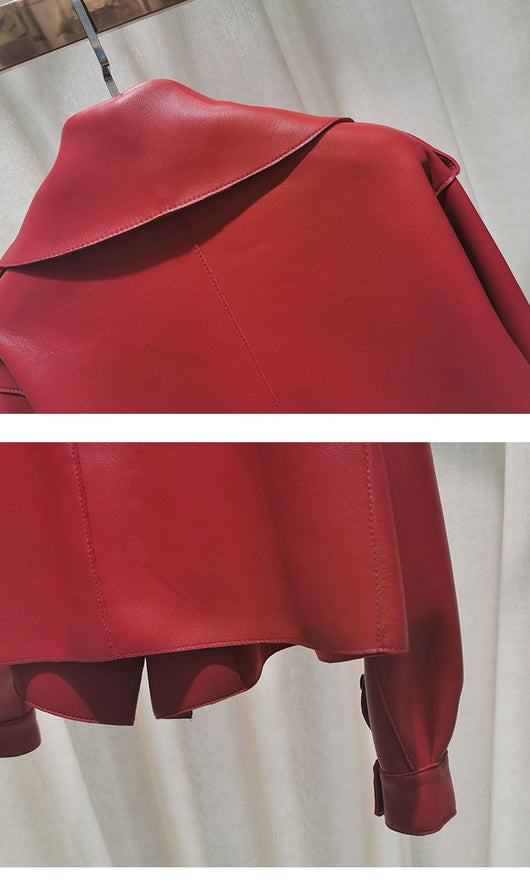 Chaqueta de Cuero para Mujer Estilo Retro Clásico - Image 18