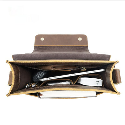 Bolsa Crossbody de Cuero Genuino para Hombre, Estilo Vintage Retro - Image 11